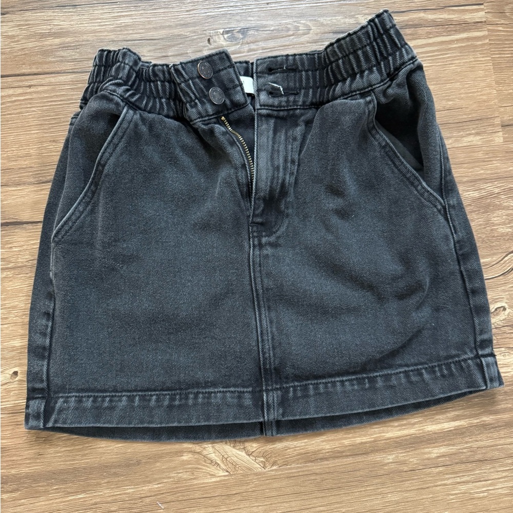 Black Denim Mini Skirt - Picture 2 of 4